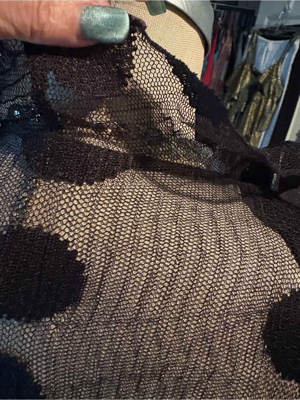 Black Sheer Polka Dot Duster Cardigan - Picture 9 of 9